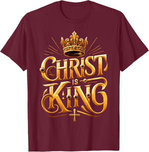 Christ is King Christian Jesus T-Shirt - T-Shirt | Maroon