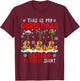 My Christmas Guitar Playing Shirt Three Santa Instruments T-Shirt - T-Shirt | Maroon