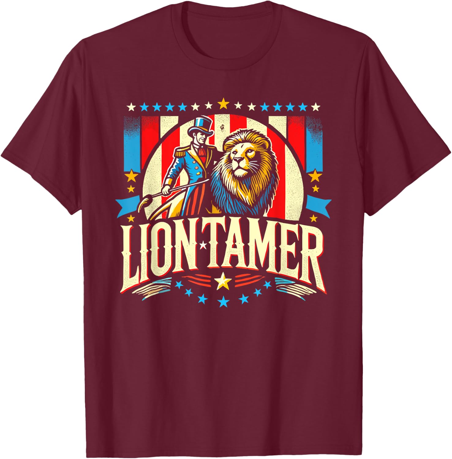 Lion Tamer Shirt Men Women Costume Ringmaster Costume T-Shirt - T-Shirt | Maroon