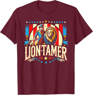 Lion Tamer Shirt Men Women Costume Ringmaster Costume T-Shirt - T-Shirt | Maroon