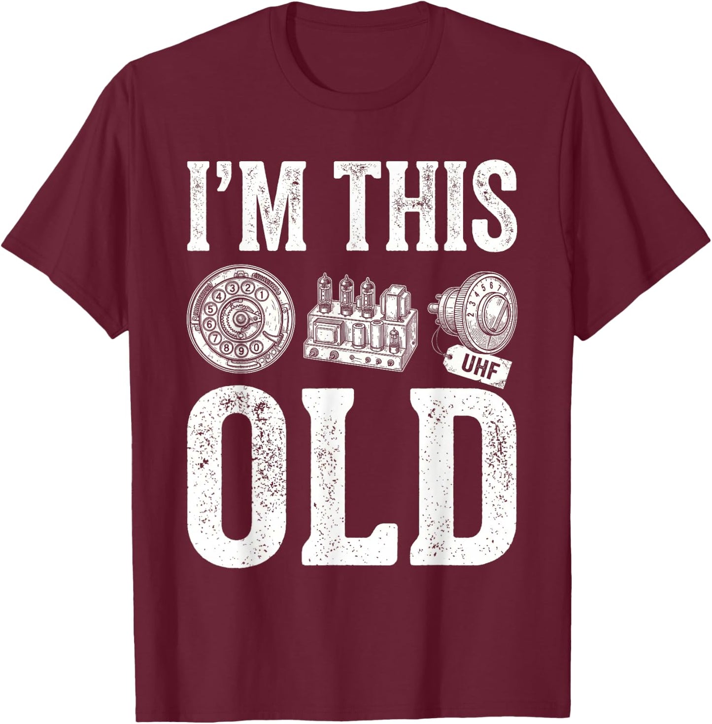 I'm This Old Classic Car Distributor Drum Brake Choke T-Shirt - T-Shirt | Maroon