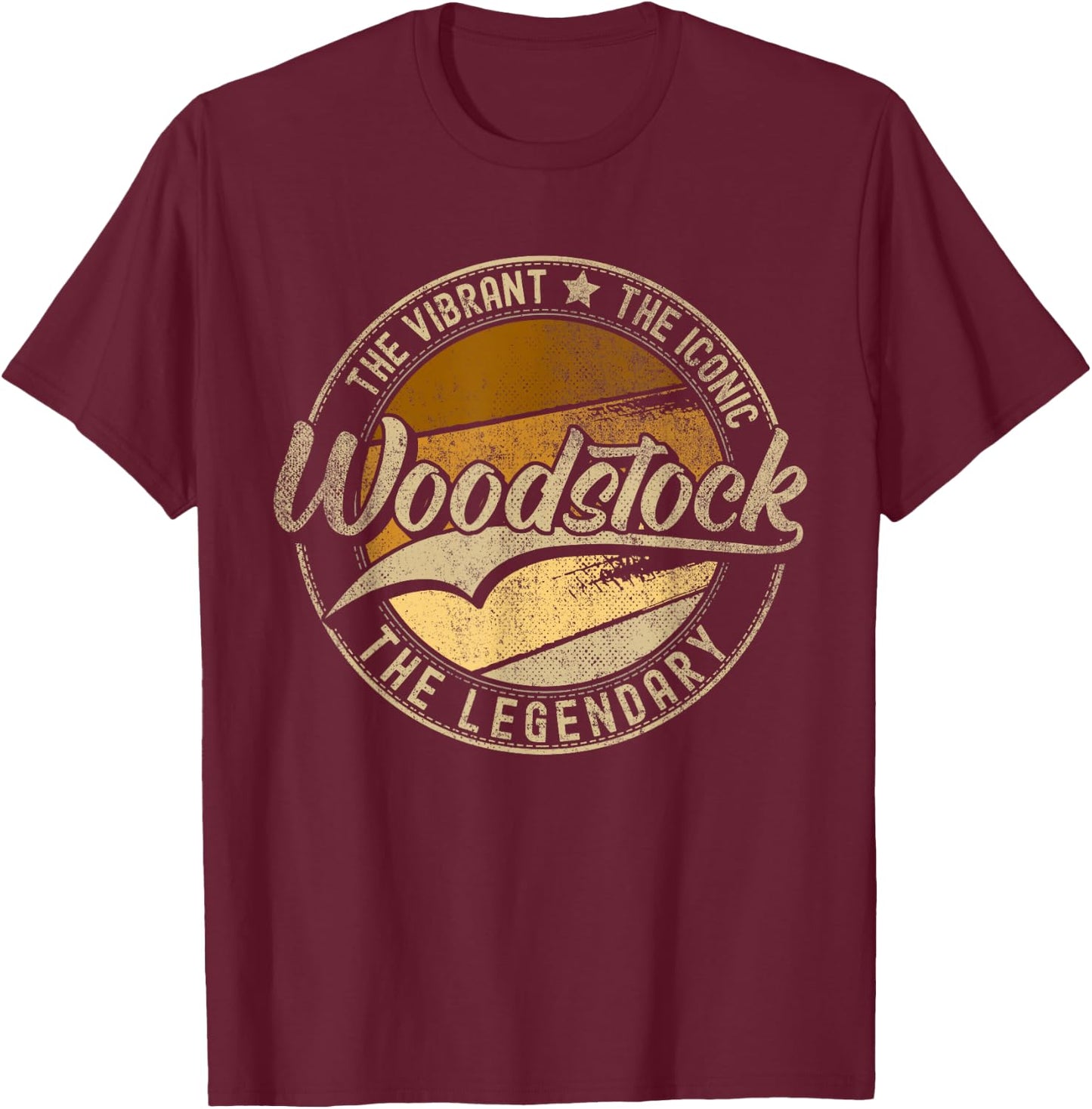 Woodstock CT | Connecticut | Vintage Distressed T-Shirt - T-Shirt | Maroon