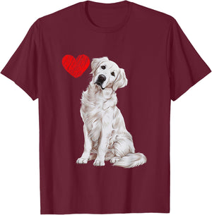 Love White English Cream Golden Retriever Mom Dog Puppy T-Shirt - T-Shirt | Maroon