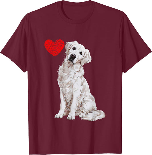 Love White English Cream Golden Retriever Mom Dog Puppy T-Shirt - T-Shirt | Maroon