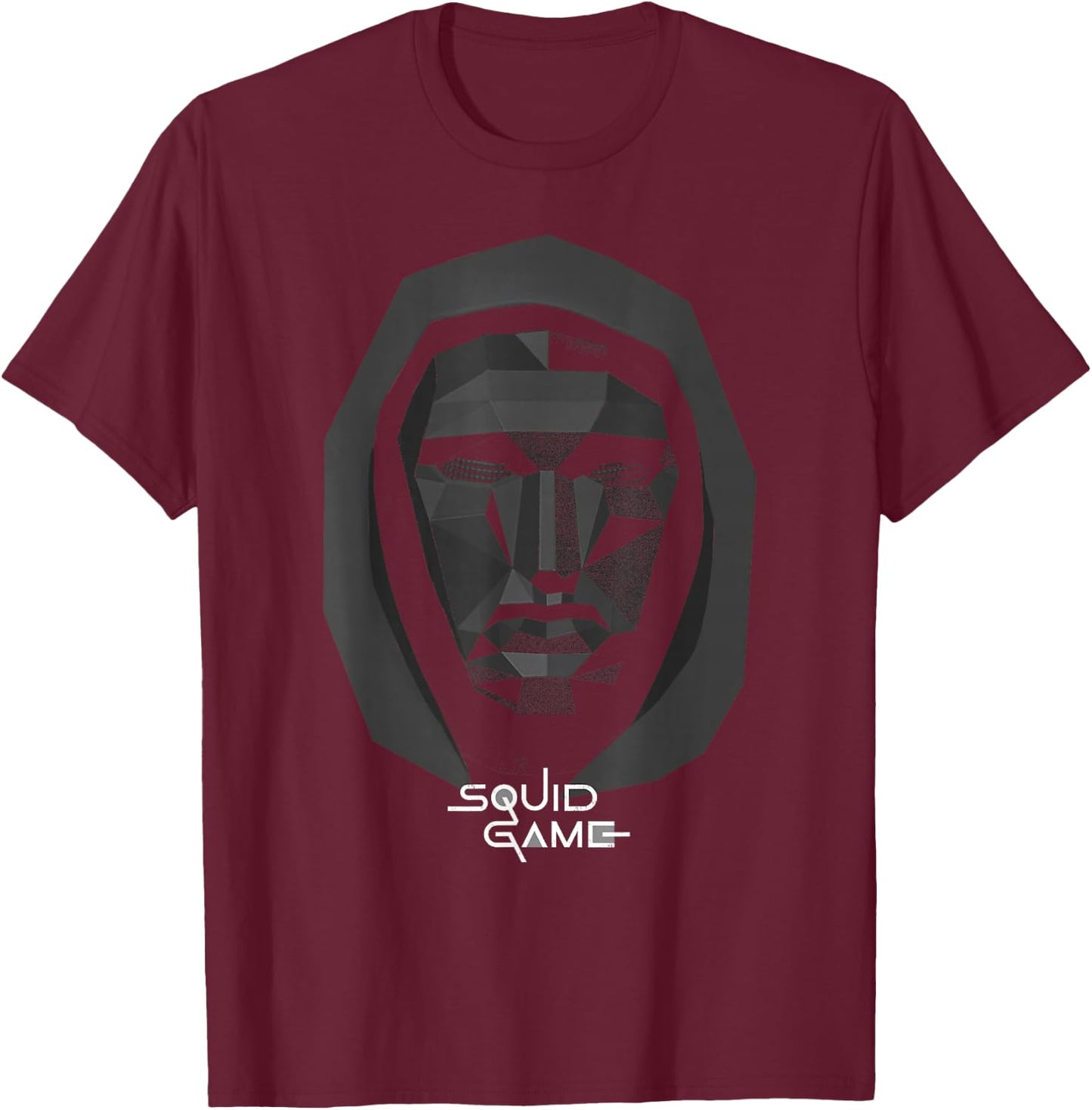 Squid Game Front Man Big Face Logo T-Shirt - T-Shirt | Maroon