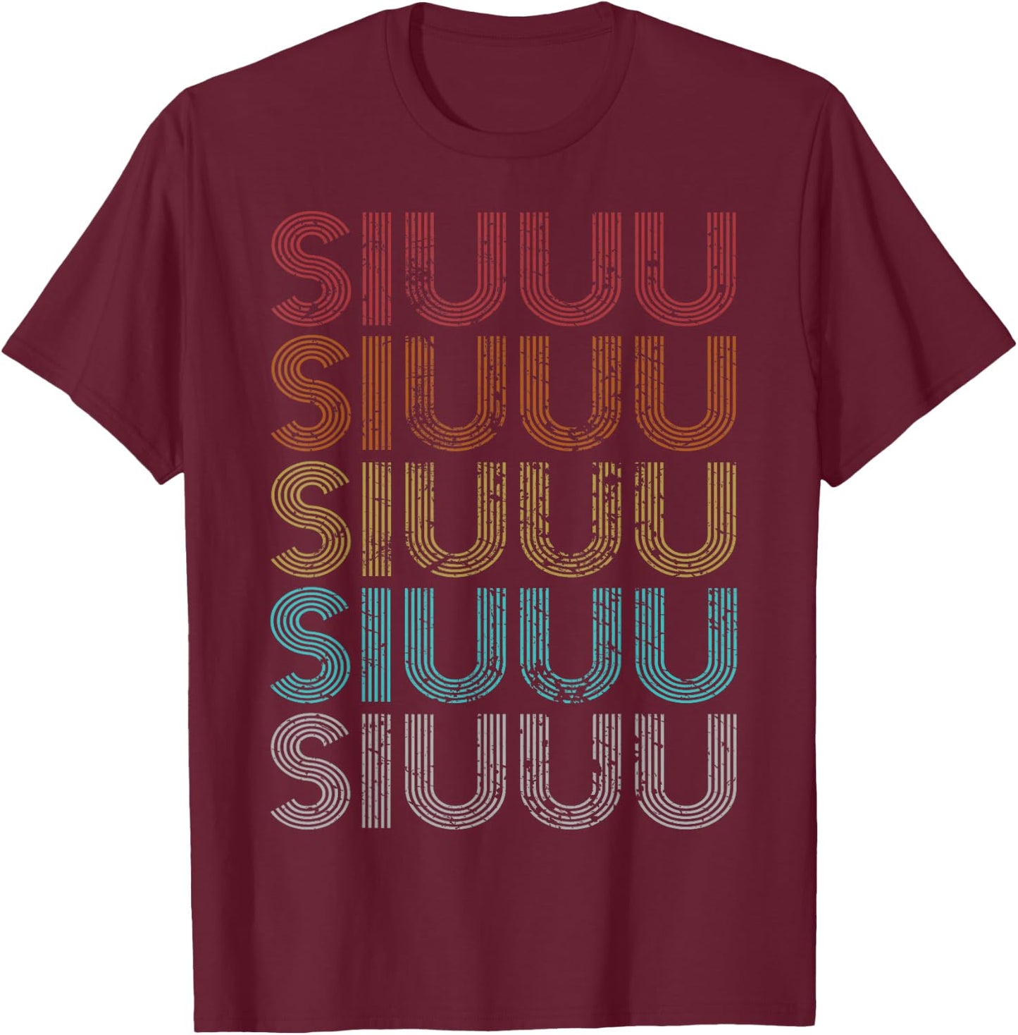 Retro Vintage Siuuu T-Shirt - T-Shirt | Maroon