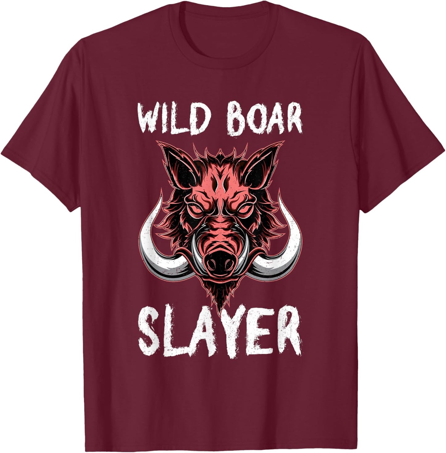 Wild Boar Slayer Funny Hog Hunting T-Shirt - T-Shirt | Maroon