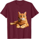 Realistic Orange Tabby Cat Cute Pet Portrait Women Kids T-Shirt - T-Shirt | Maroon