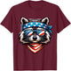 Patriotic Raccoon 4th of July American Flag Trash Panda T-Shirt - T-Shirt | Maroon