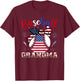 Baseball Grandma Headband Baseball Ball 4th Of July Nana T-Shirt - T-Shirt | Maroon