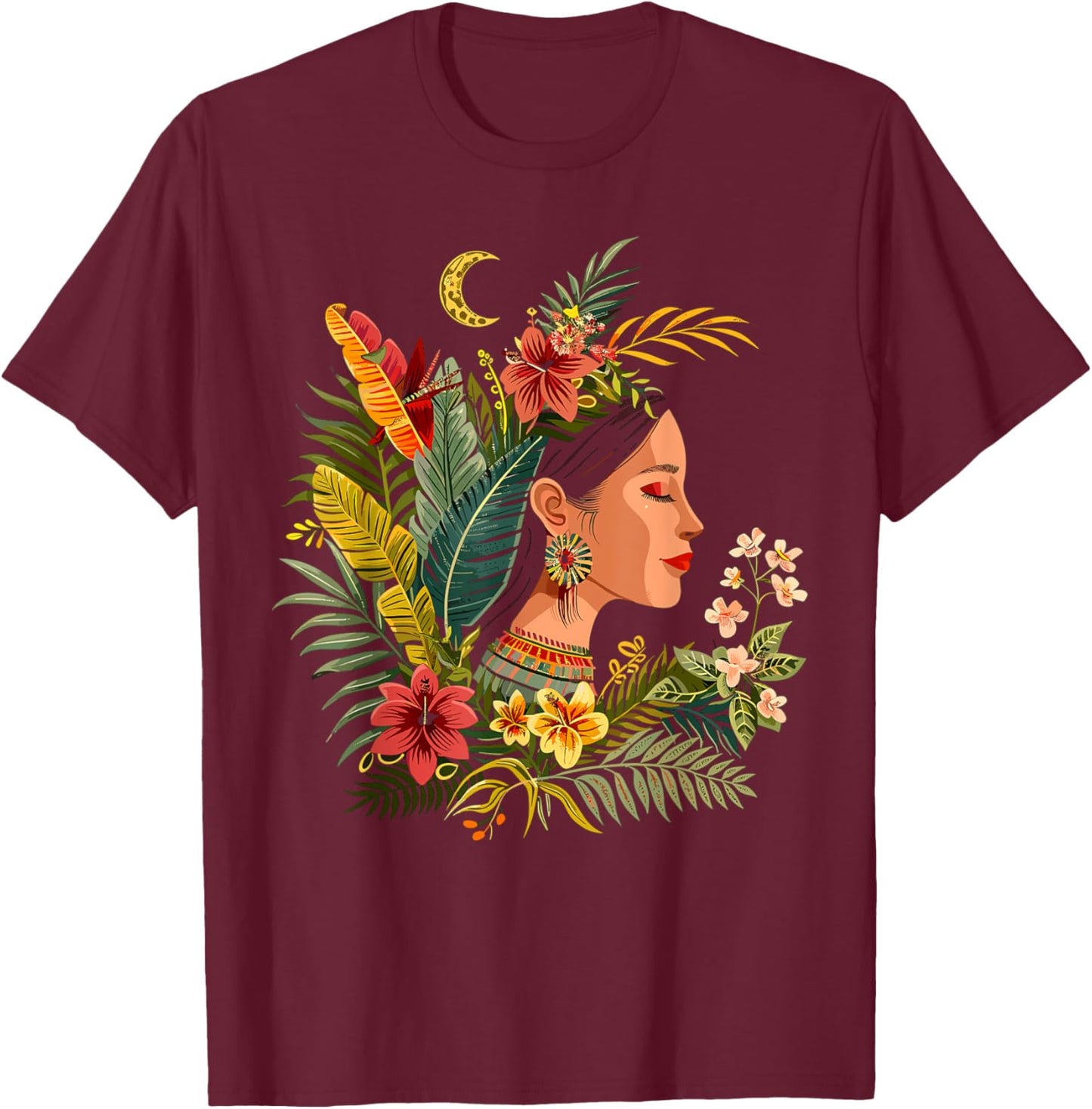 Maya God Mayan Mythology Ix Chel Goddess T-Shirt - T-Shirt | Maroon