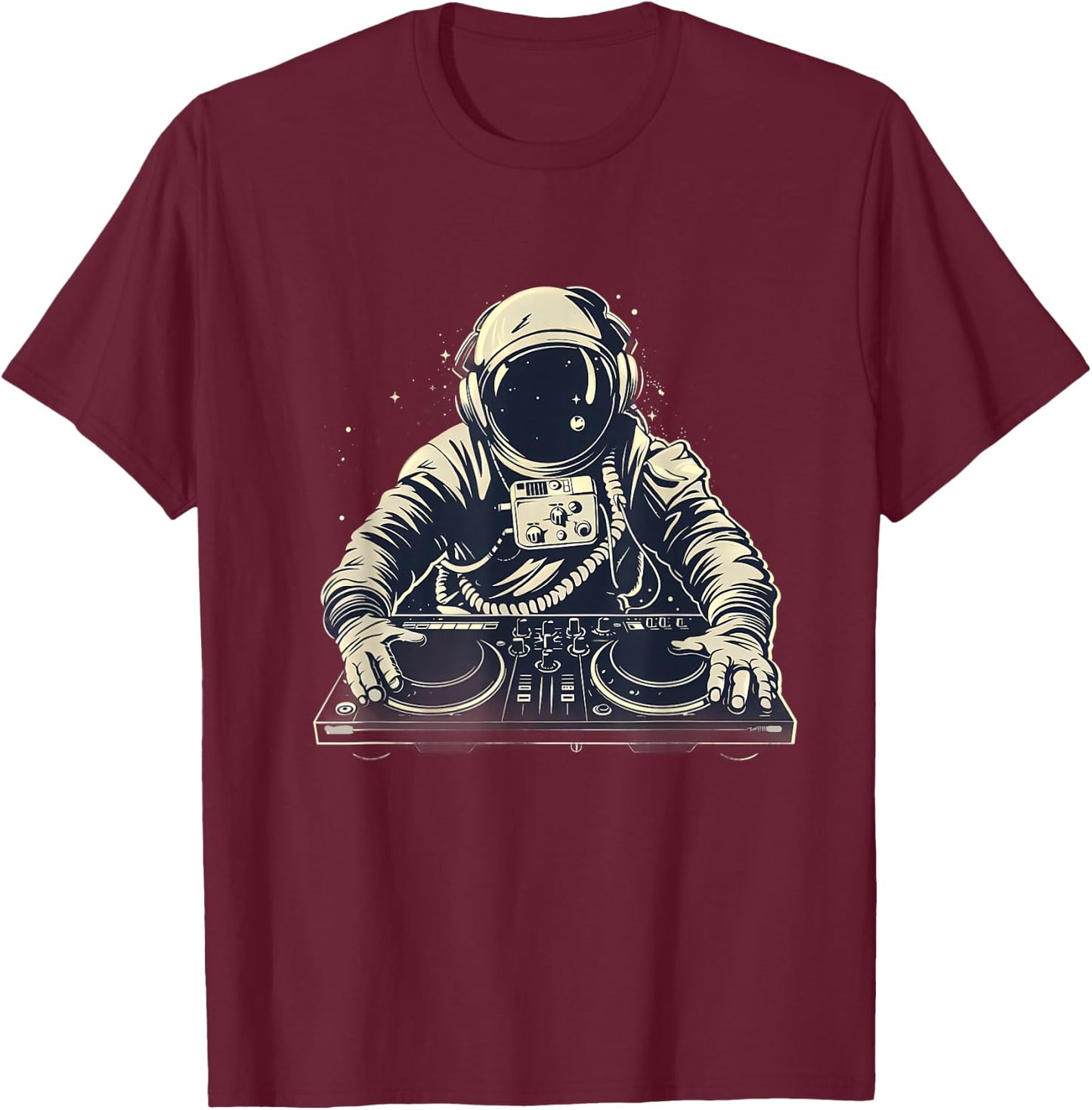 Astronaut DJ Dance Music House Techno Turntable DJ Astronaut T-Shirt - T-Shirt | Maroon