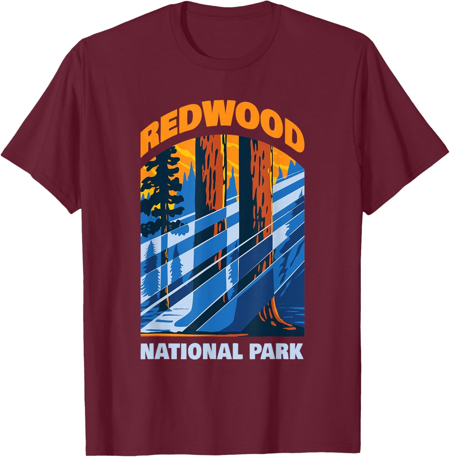 Redwood US National Park California Gift T-Shirt - T-Shirt | Maroon