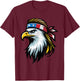 Patriotic USA Eagle Mullet American Flag - 4th of July Women Kids Men T-Shirt - T-Shirt | Maroon