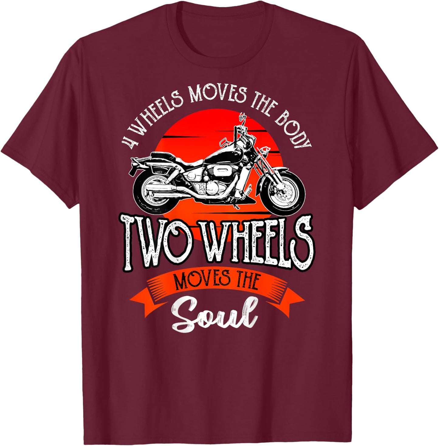Biker Gear Motorcycle Gifts Image On Back Of Shirt T-Shirt - T-Shirt | Maroon