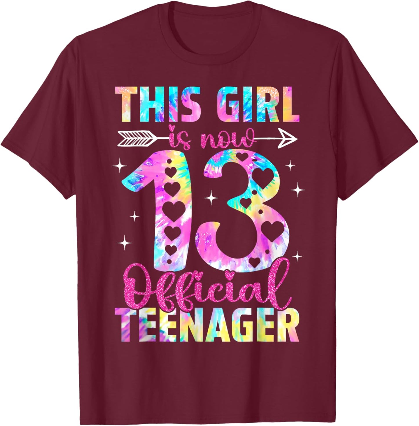 This Girl is Now 13th Birthday 13 Year Old Official Teenager T-Shirt - T-Shirt | Maroon