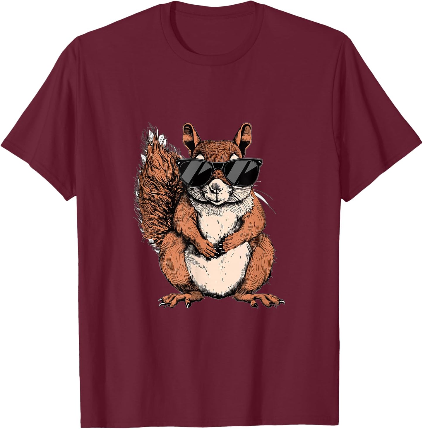 Squirrel Animal Lover Graphic T-Shirt - T-Shirt | Maroon