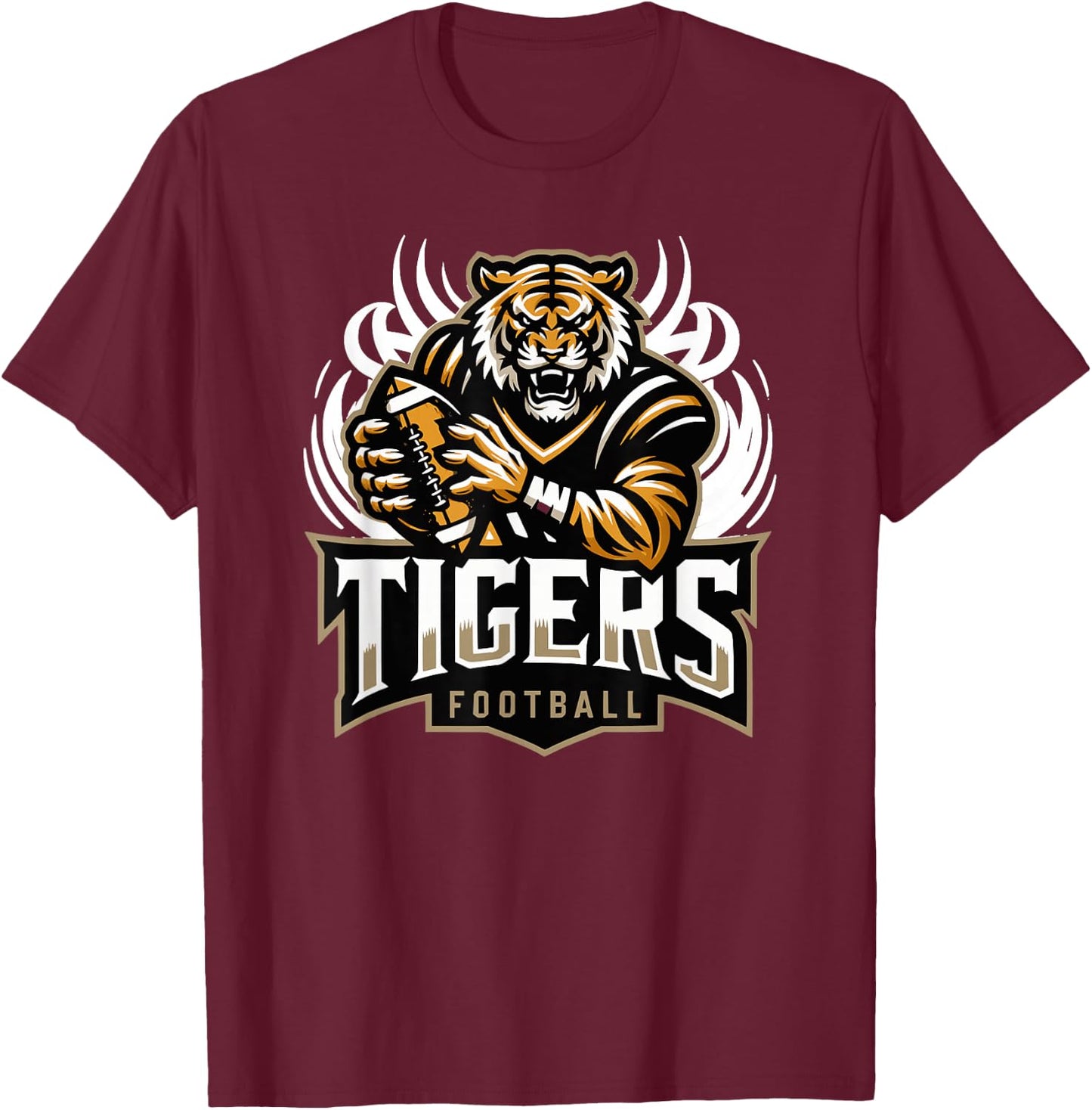 Trinity Love Clothing Co. Broken Arrow Tiger Football T-Shirt - T-Shirt | Maroon