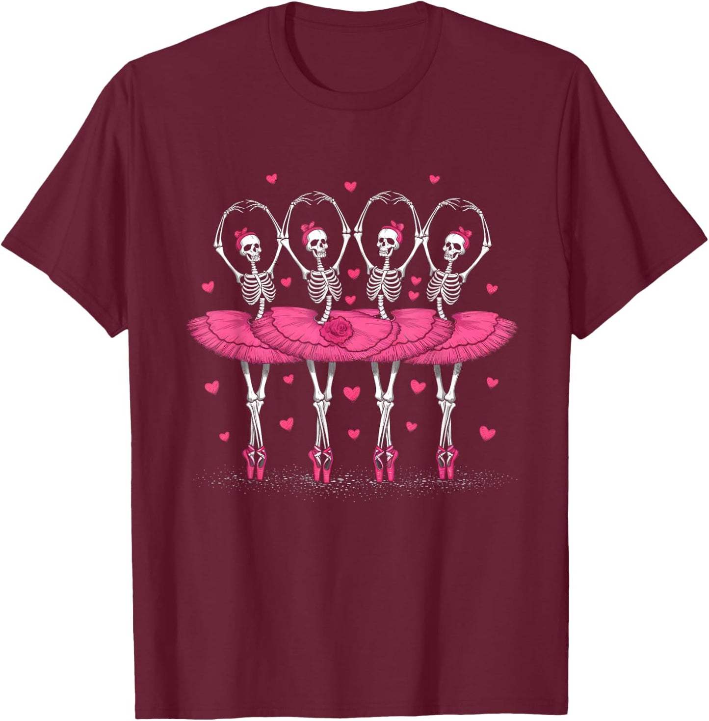 Spooky Ballerina Skeleton Dance Funny Halloween Ballet T-Shirt - T-Shirt | Maroon