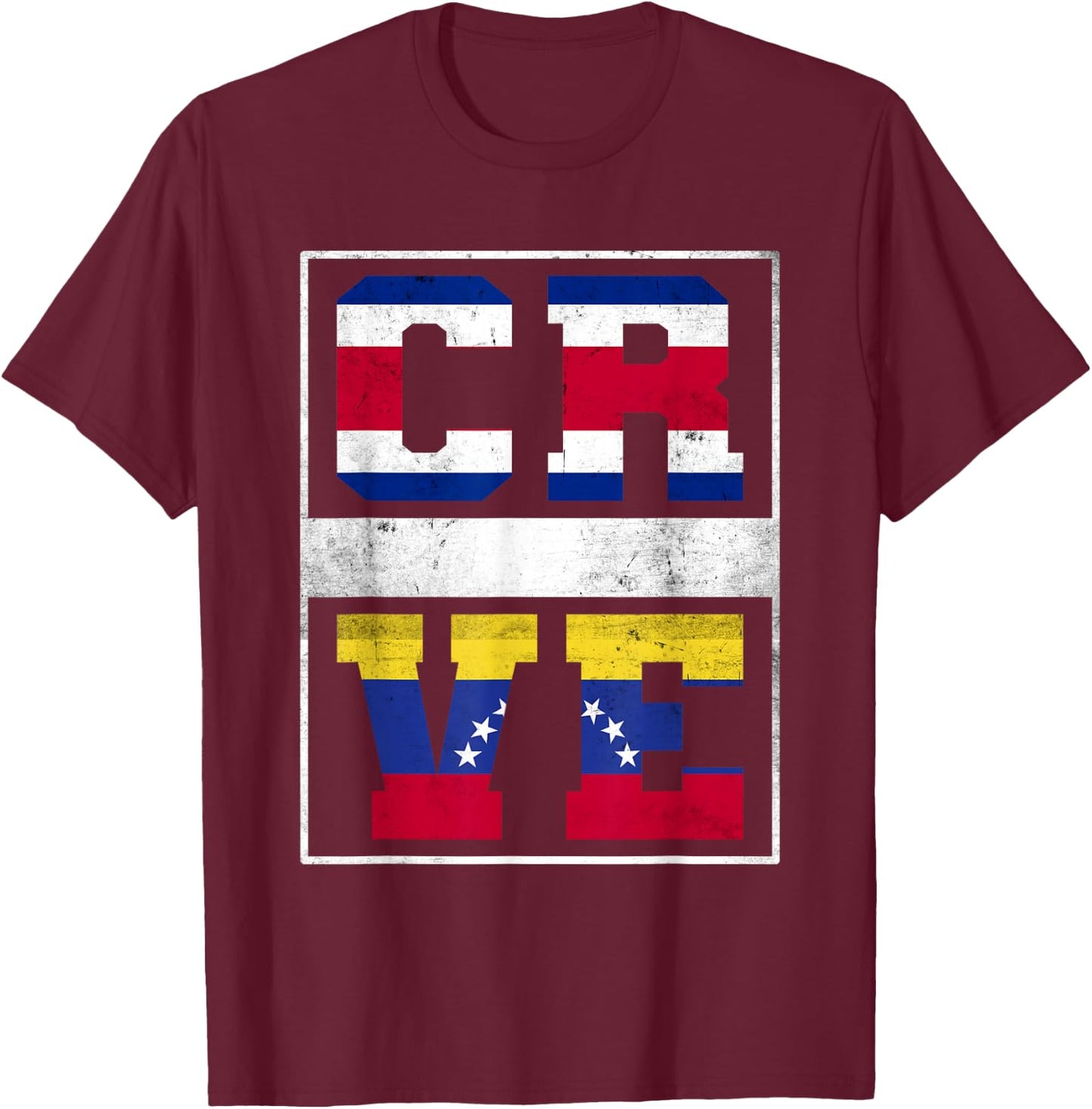 Costa Rica and Venezuela Mix Costa Rican Venezuelan Roots T-Shirt - T-Shirt | Maroon