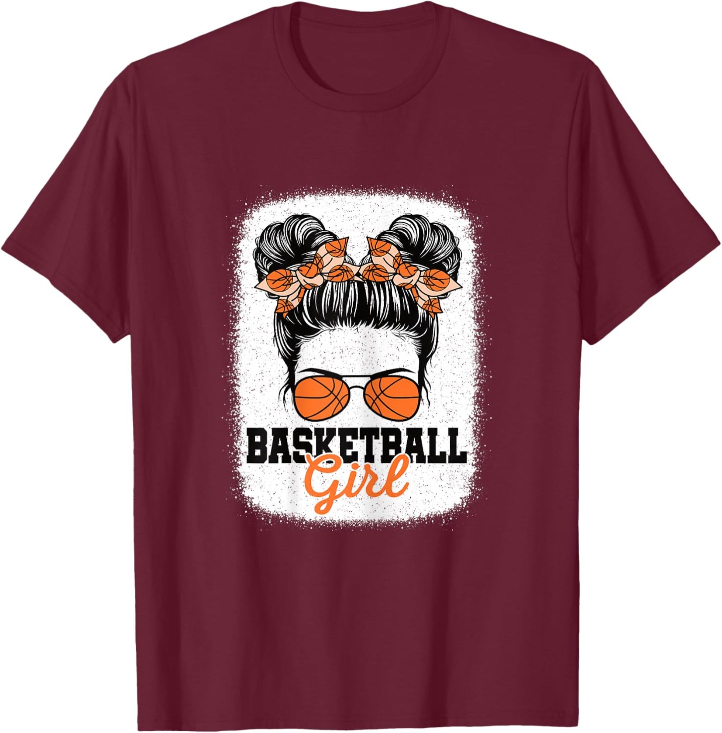 Basketball Girl Cute Basketball Player Women Girls T-Shirt - T-Shirt | Maroon