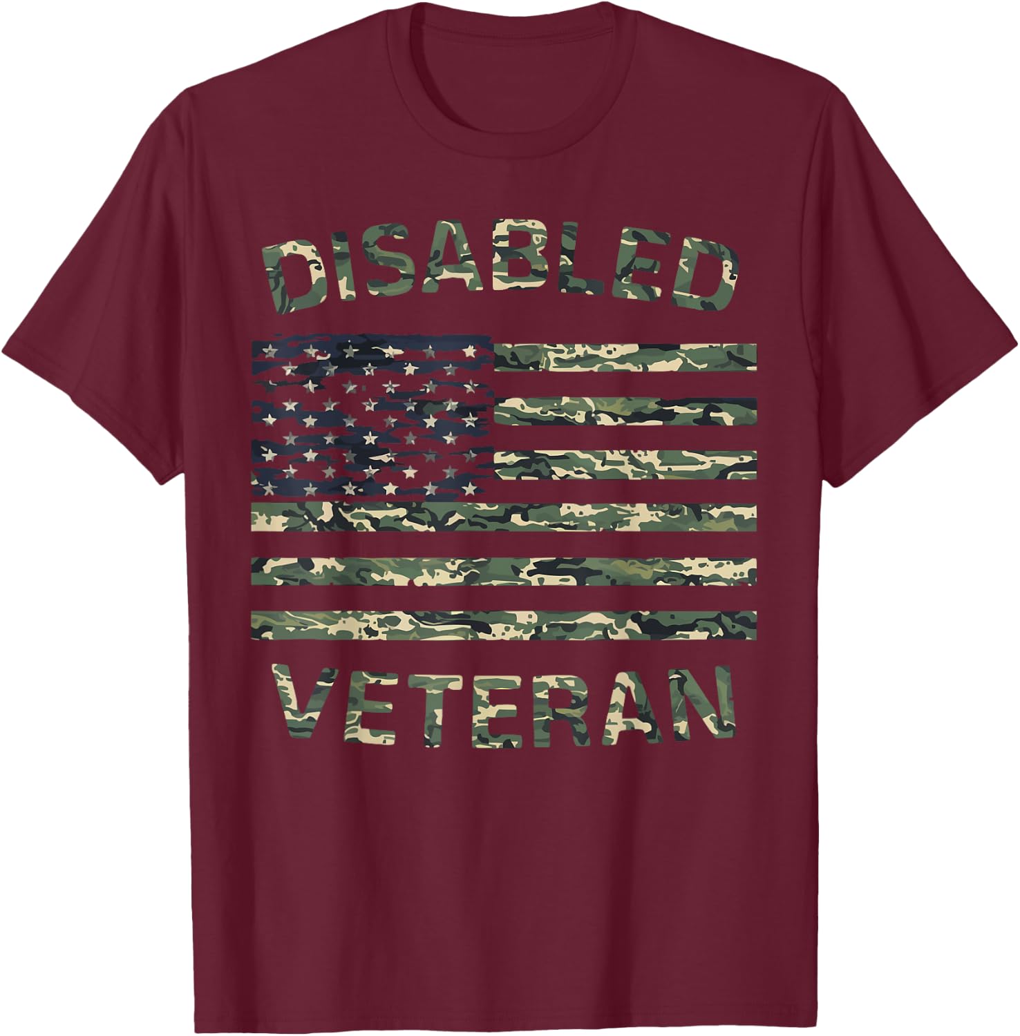 Disabled Veteran Handicap Military Soldier Veterans Day T-Shirt - T-Shirt | Maroon