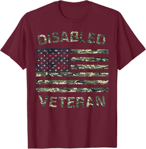Disabled Veteran Handicap Military Soldier Veterans Day T-Shirt - T-Shirt | Maroon