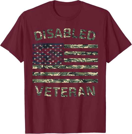 Disabled Veteran Handicap Military Soldier Veterans Day T-Shirt - T-Shirt | Maroon