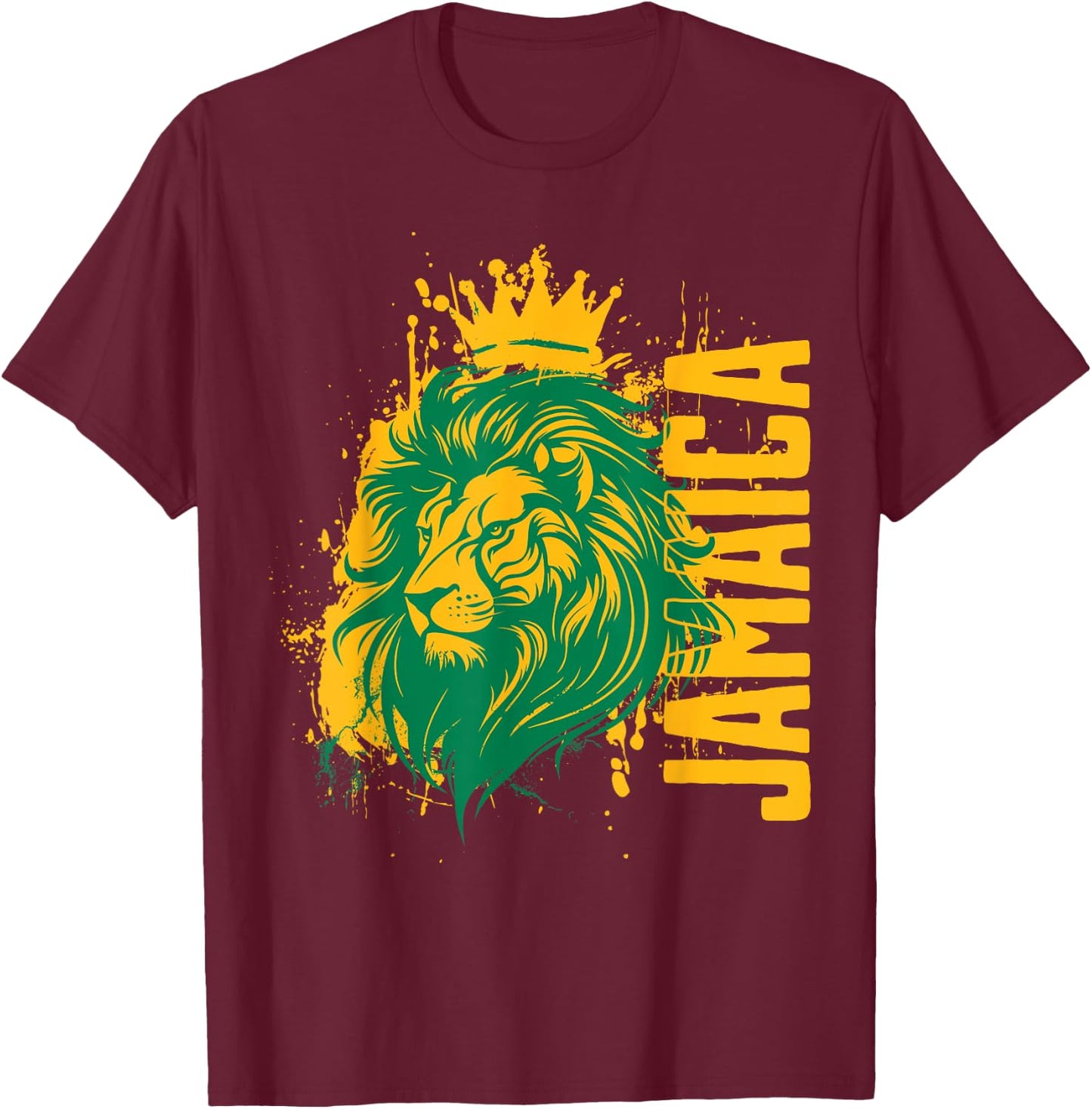 Vintage Jamaica Lion Jamaican Men Women Kids Jamaican Lion T-Shirt - T-Shirt | Maroon