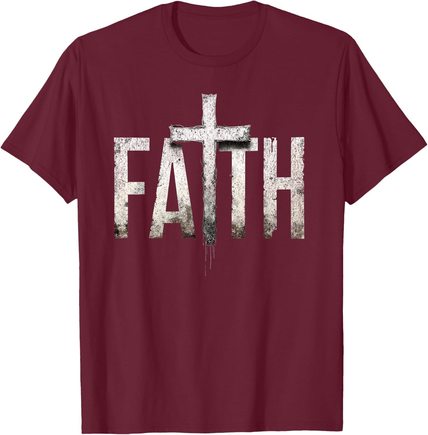 Christ Religious Faith Cross T-Shirt - T-Shirt | Maroon