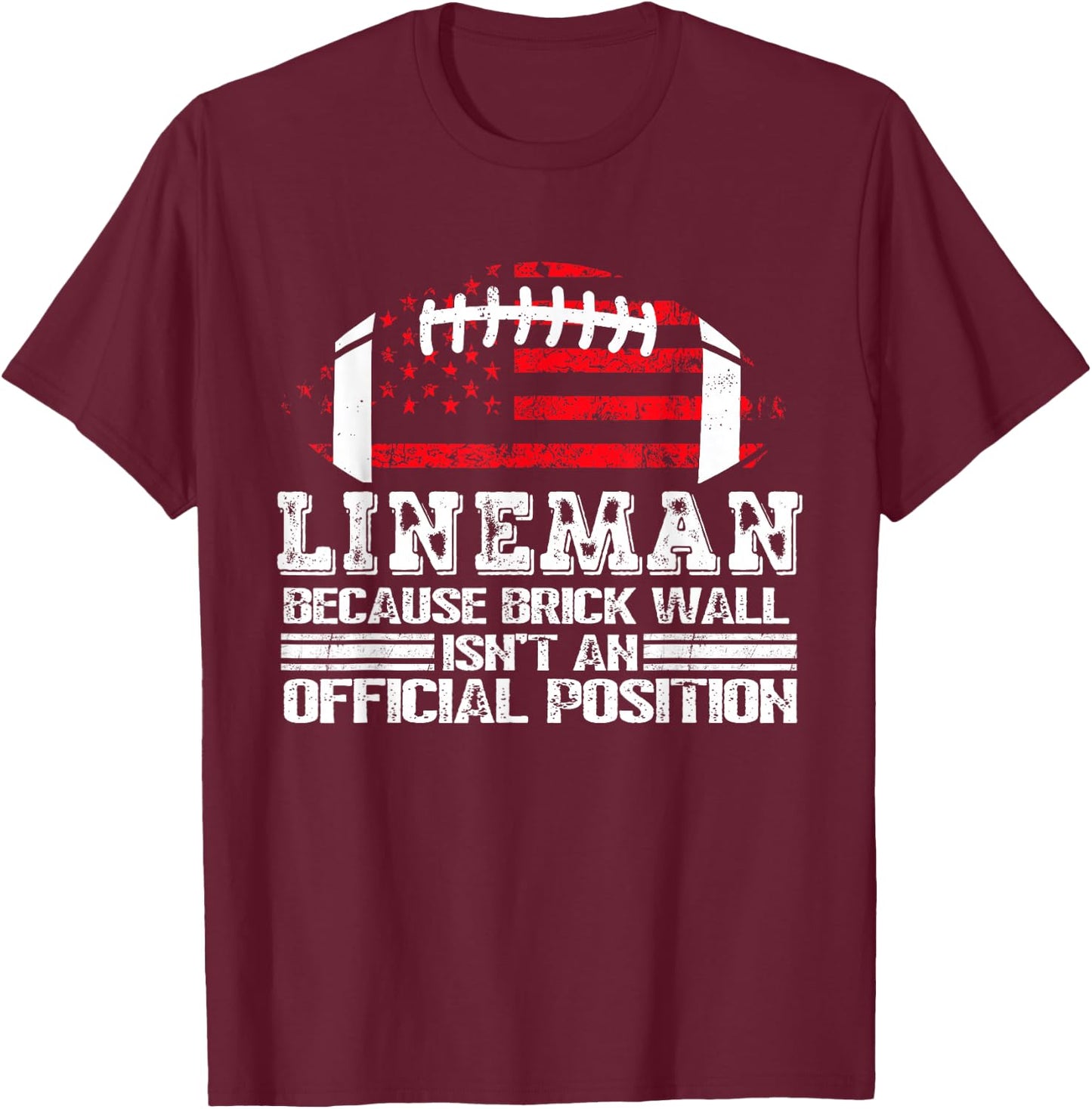 Football Lineman Gifts Women Kids Youth Boys Girls T-Shirt - T-Shirt | Maroon
