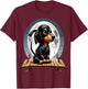 Funny Ninja Dachshund T-Shirt - T-Shirt | Maroon