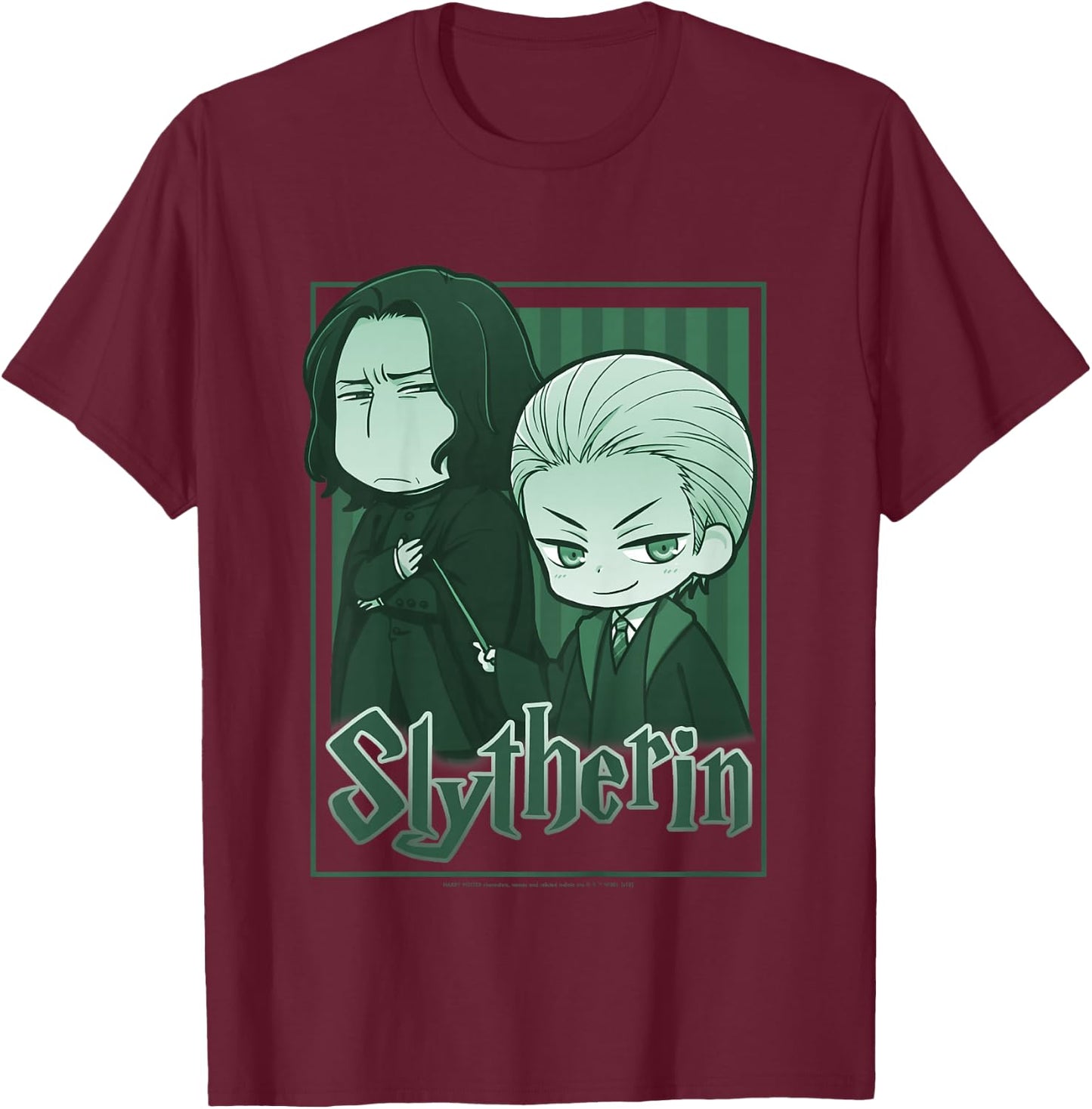 Kids Harry Potter Slytherin Snape & Draco Anime T-Shirt - T-Shirt | Maroon