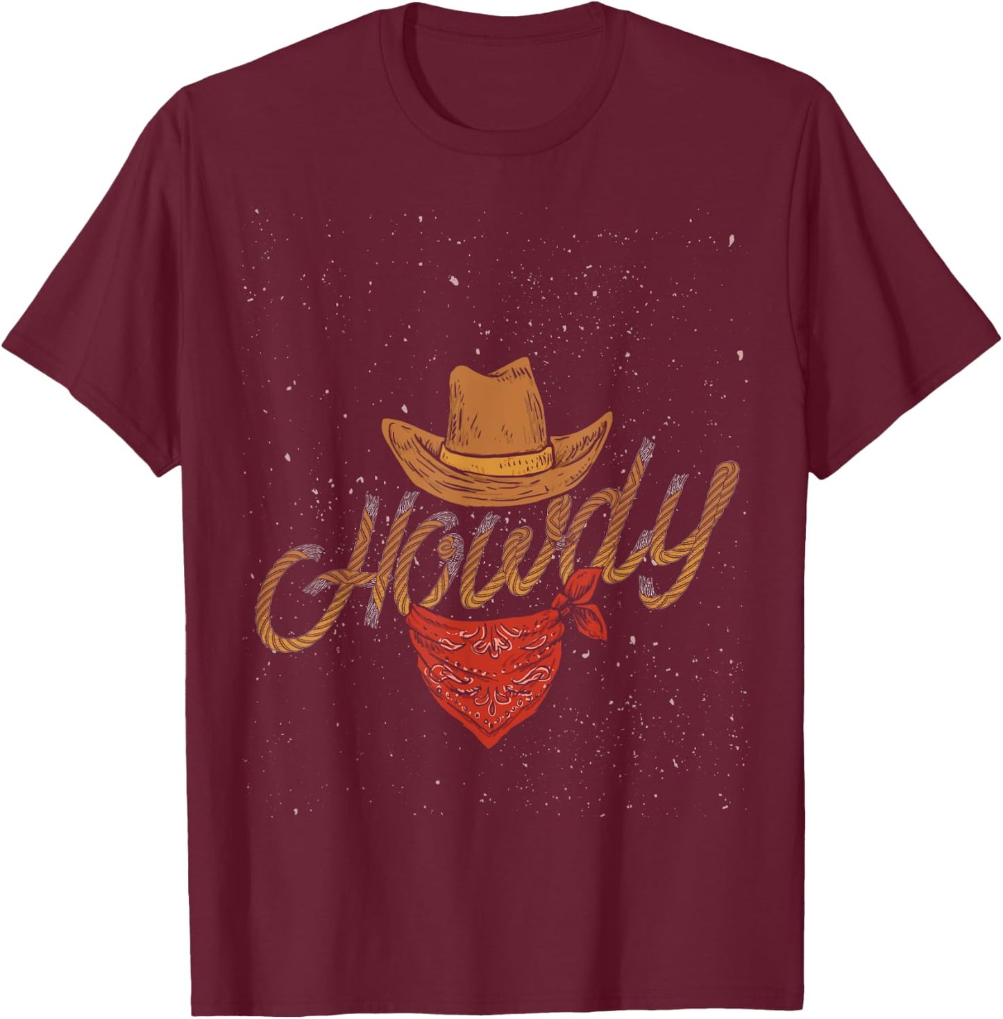 Rodeo Bull Riding Western Texas Howdy Yeehaw Cowboy T-Shirt - T-Shirt | Maroon