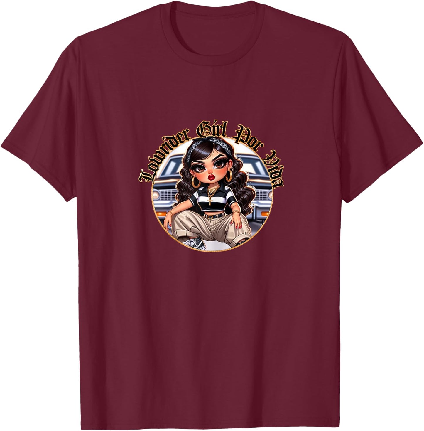 Funny Cholo 90s Gangster T-Shirt - T-Shirt | Maroon