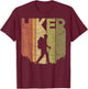 Hiker Vintage Outdoor Hiking Retro Mountain Hiker Graphic T-Shirt - T-Shirt | Maroon