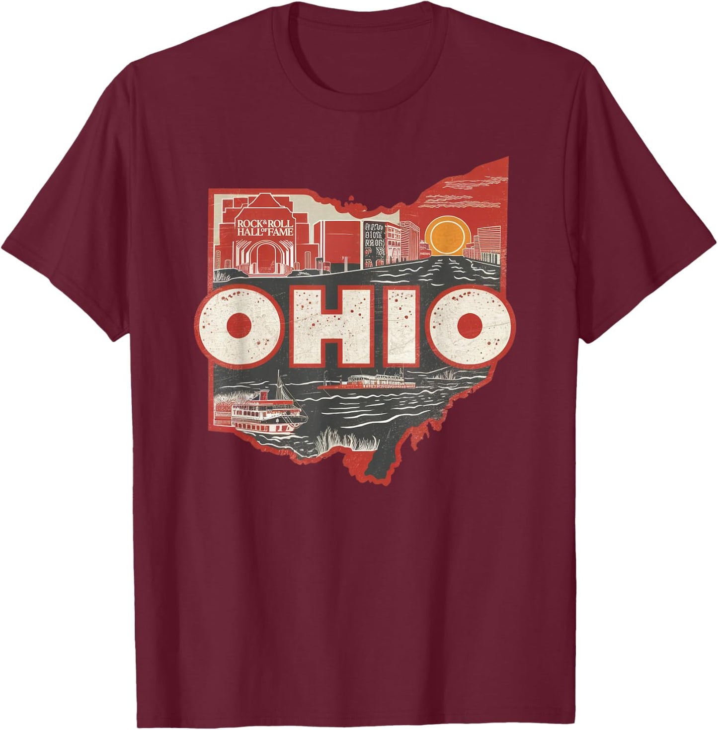 Ohio State of Ohio Retro Ohio T-Shirt - T-Shirt | Maroon