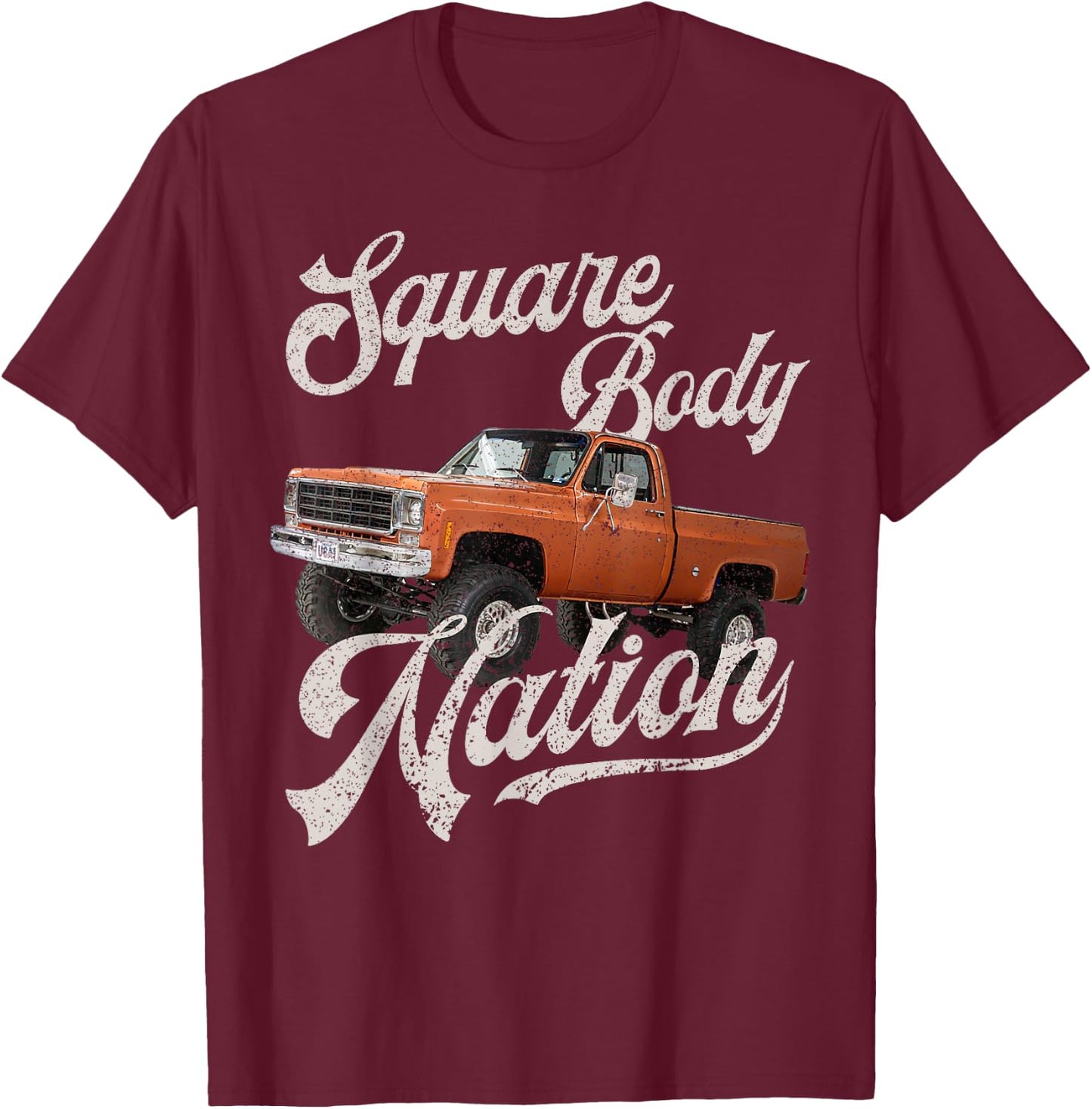 Squarebody Life Classic Pickup Square Body C30 C10 K10 Truck T-Shirt - T-Shirt | Maroon