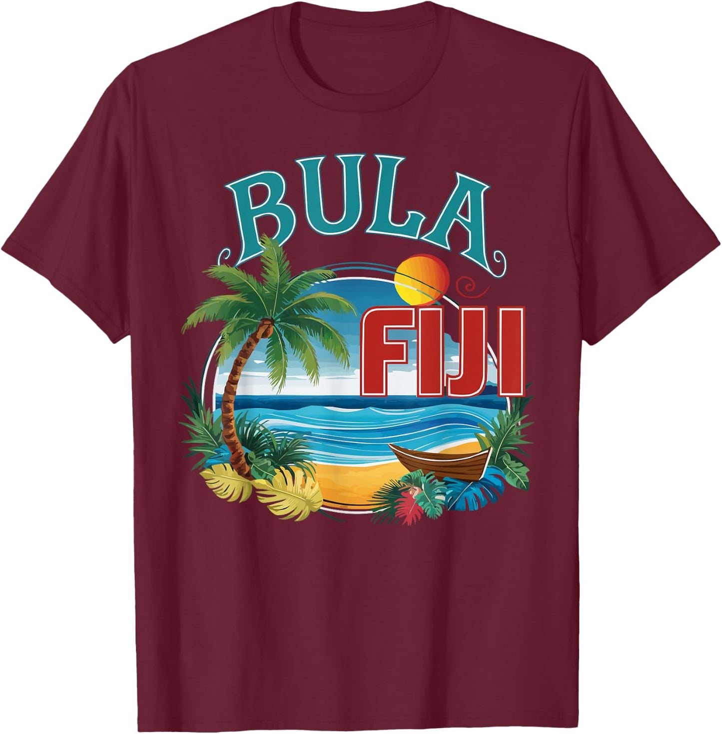 Republic Of Fiji Pride Country Travel Vacation Fidschi T-Shirt - T-Shirt | Maroon