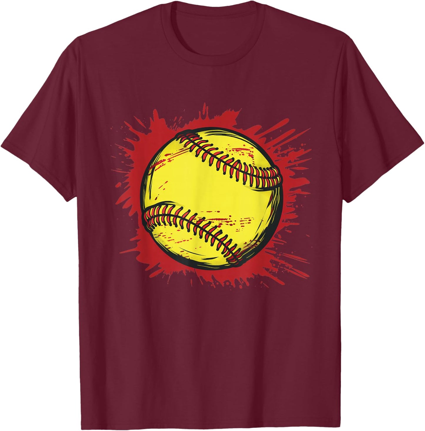 Softball Player and Fan Graphic T-Shirt - T-Shirt | Maroon