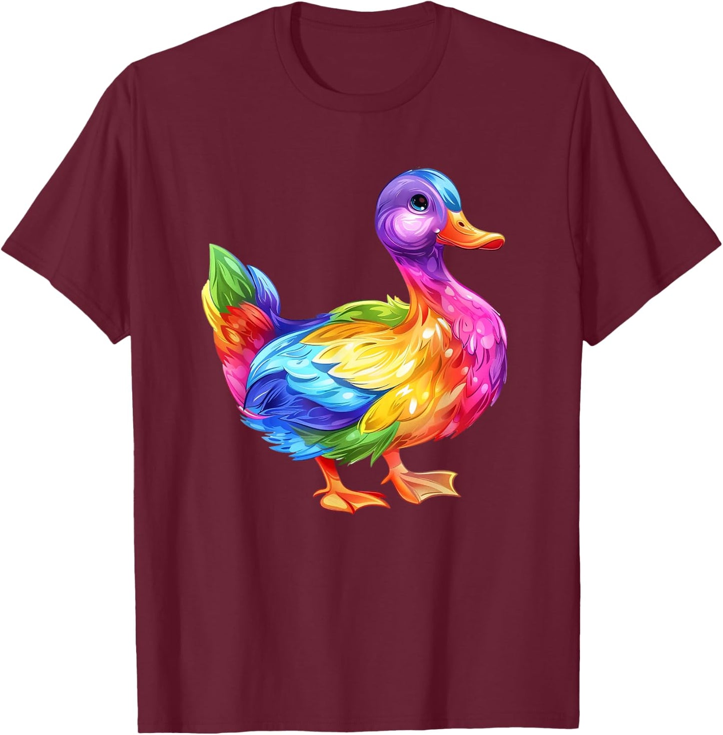 Duck Rainbow T-Shirt - T-Shirt | Maroon