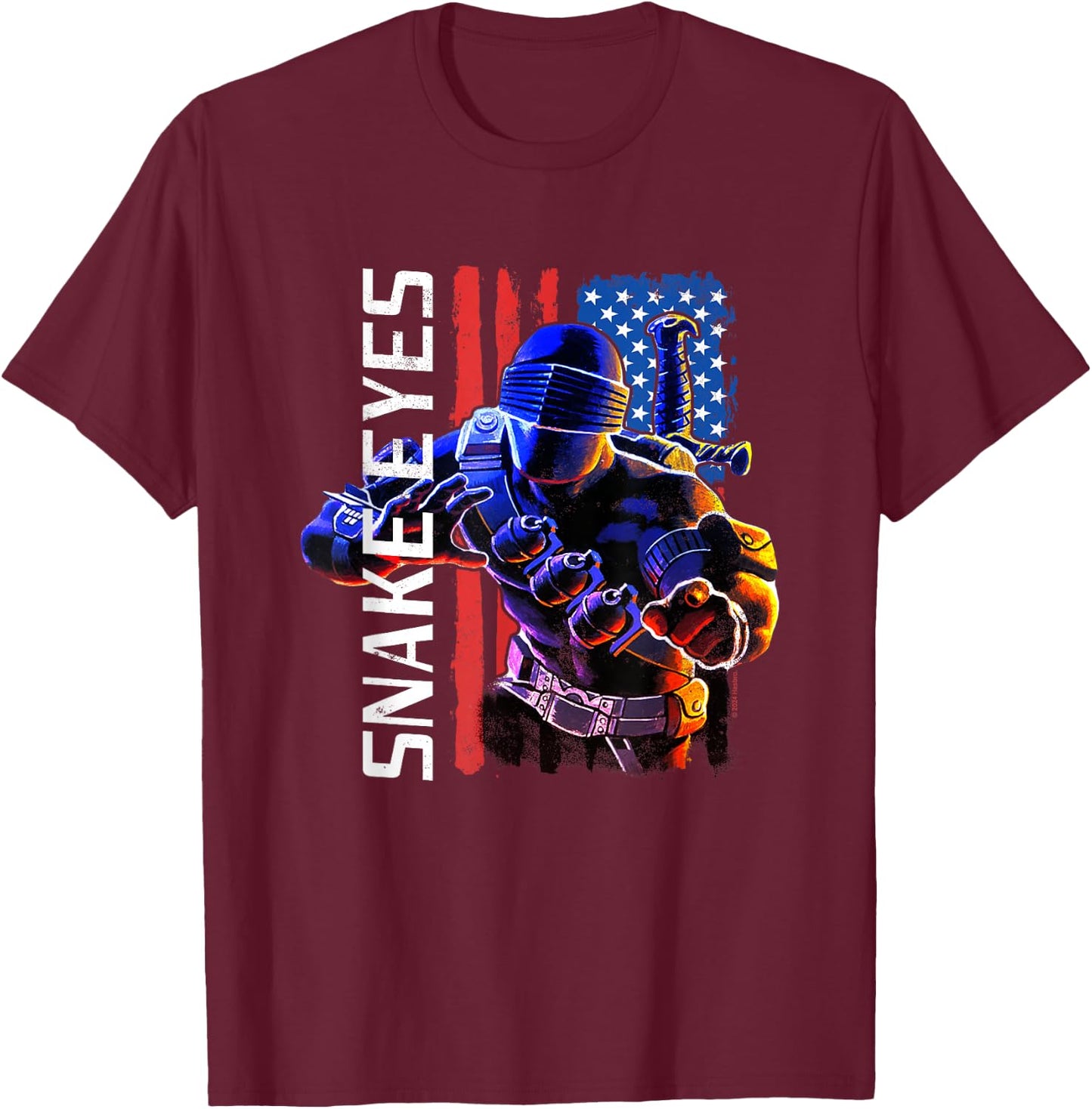 G.I. Joe Americana Snake Eyes Vintage Big Chest Poster T-Shirt - T-Shirt | Maroon