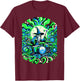 Psychedelic Trippy Rave Colourful Wizard on Drums T-Shirt - T-Shirt | Maroon