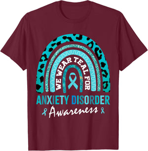 In May We Wear Teal for Anxiety Disorder Awareness T-Shirt - T-Shirt | Maroon