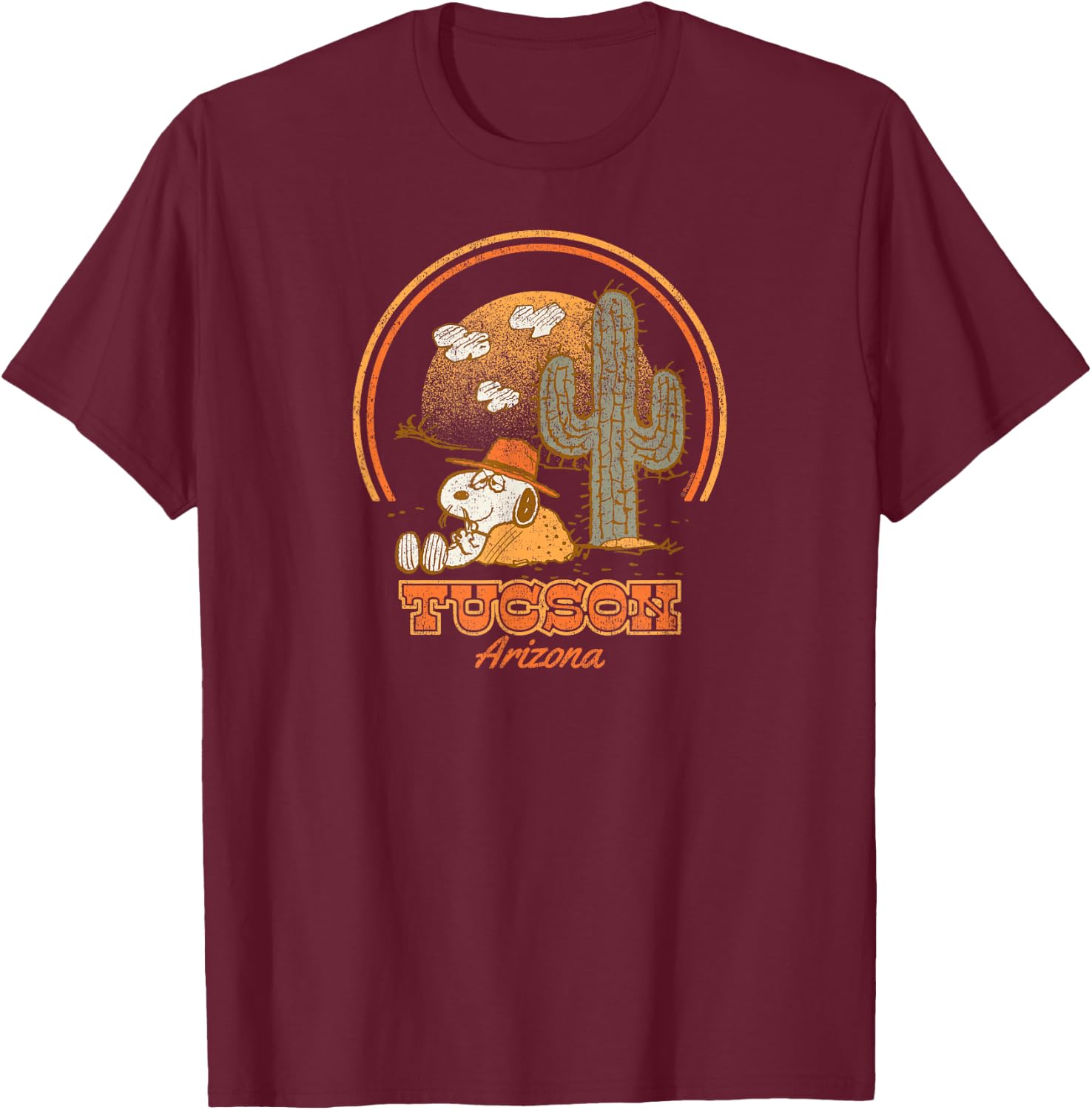 Peanuts - Spike Tucson Arizona Relaxing in Desert T-Shirt - T-Shirt | Maroon