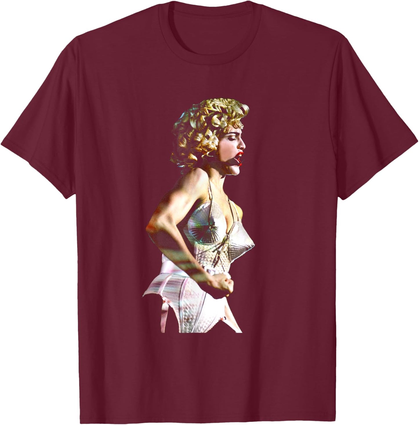 Madonna Corset Live Blonde Ambition By Stephen Wright T-Shirt - T-Shirt | Maroon