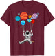 Space Themed Women Outer Space Moon Galaxy Astronaut T-Shirt - T-Shirt | Maroon