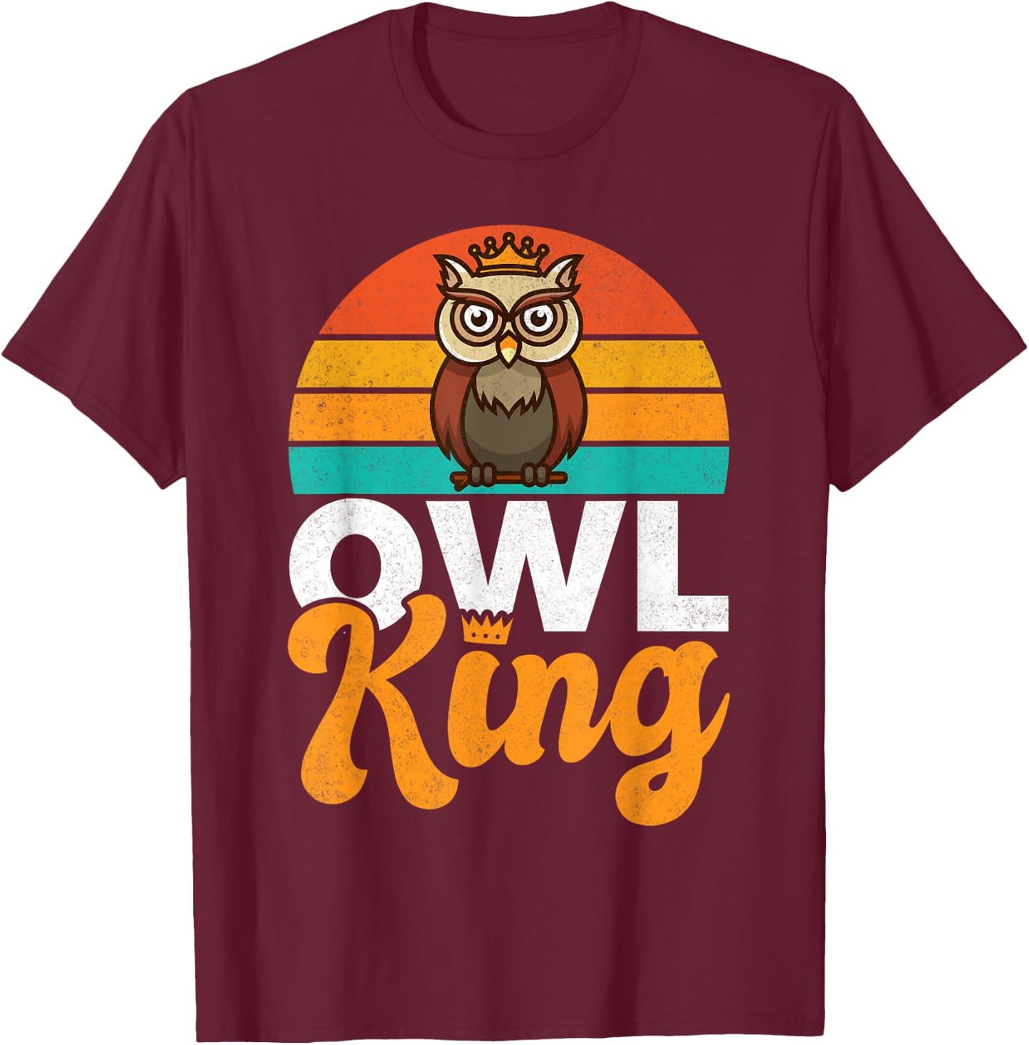 Owl King Owl T-Shirt - T-Shirt | Maroon