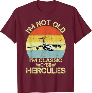 C-130 Hercules American USA Military Airplane T-Shirt - T-Shirt | Maroon