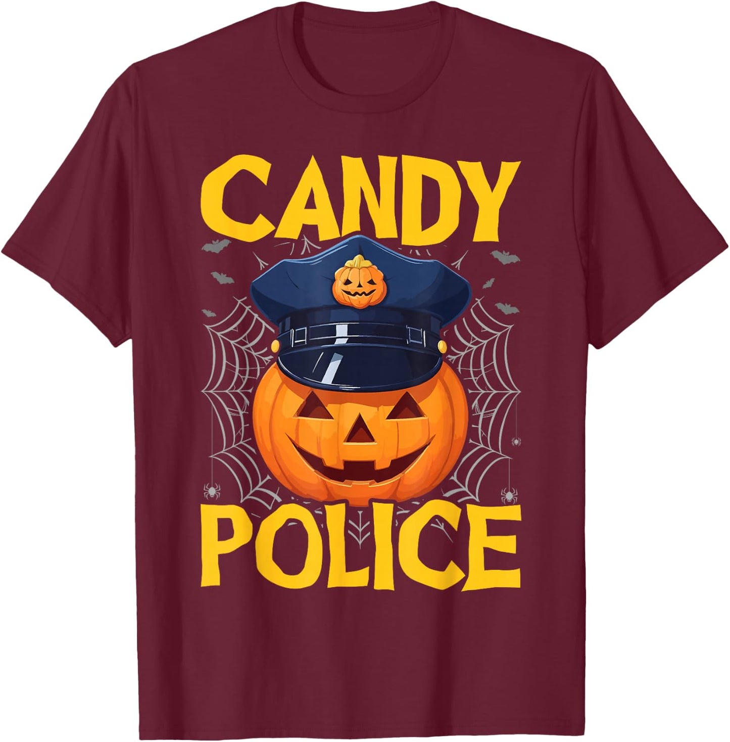 Candy Police Halloween Party Trick or Treat Security Funny T-Shirt - T-Shirt | Maroon